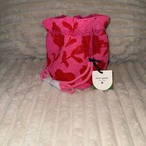 Kate Spade Pink and Red Drawstring Bag